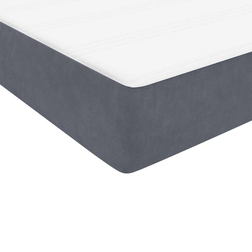 Box Spring krevet s madracem tamno sivi 80x210 cm baršun