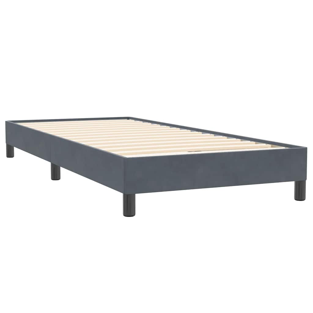 Box spring krevet s madracem tamnosivi 80 x 220 cm baršunasti