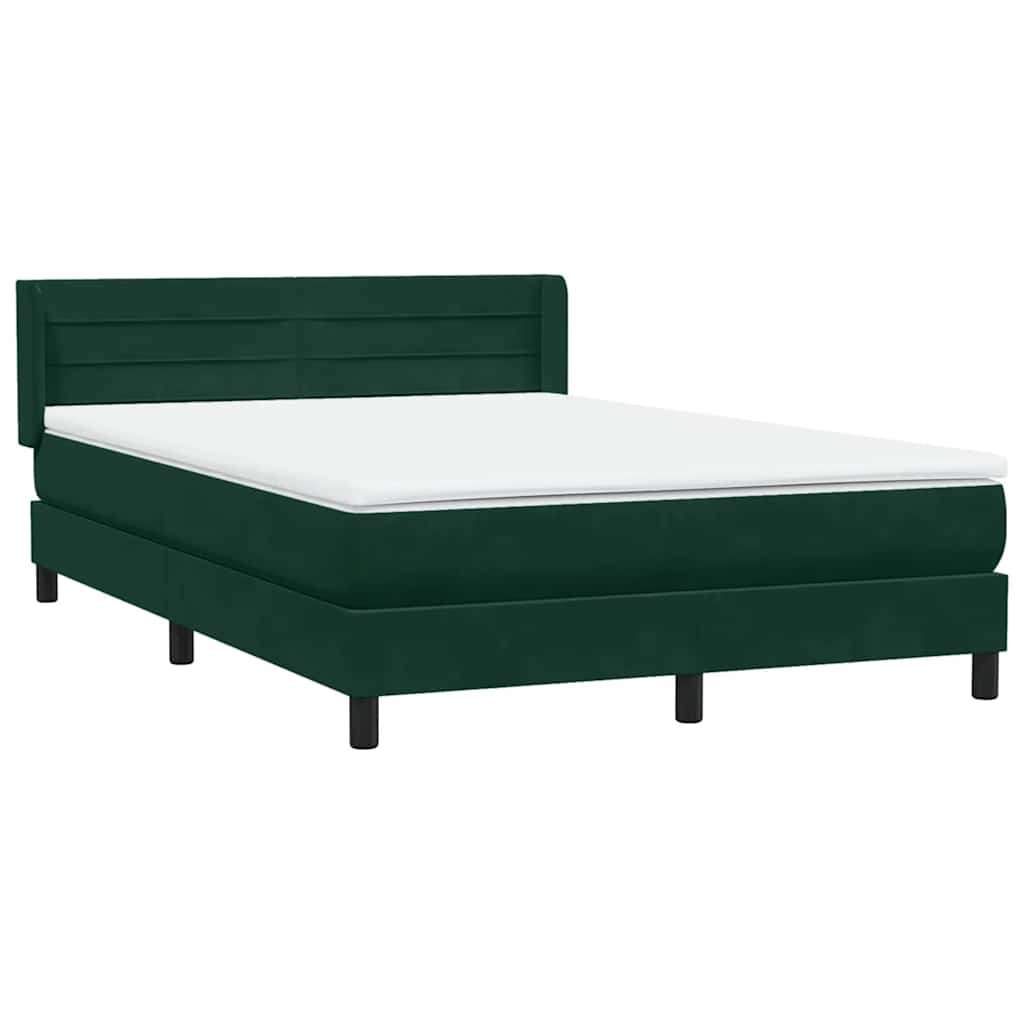 Box Spring krevet s madracem tamno zeleni 160x220 cm baršun