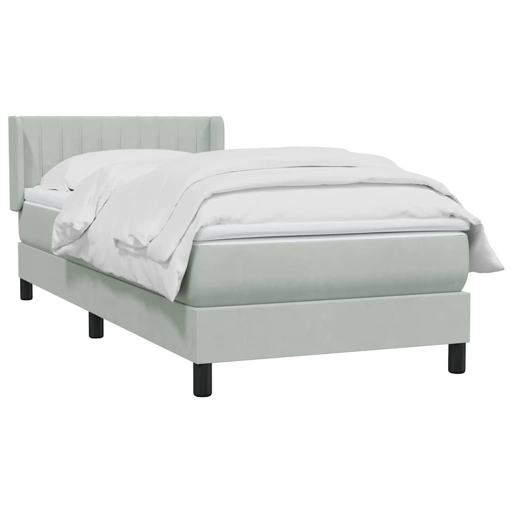 Box Spring krevet s madracem svijetlo sivi 80x210 cm baršun
