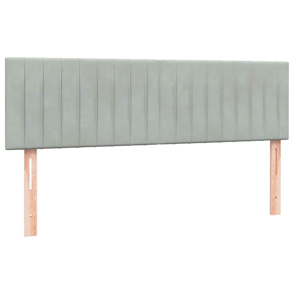 Krevet s oprugama i madracem svjetlosivi 160x210 cm baršunasti