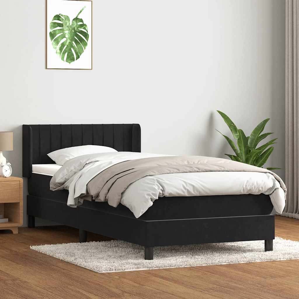 Box spring krevet s madracem crni 80 x 220 cm baršunasti