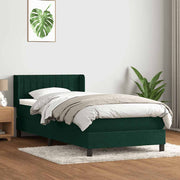 Box Spring krevet s madracem tamnozeleni 80x220 cm baršun
