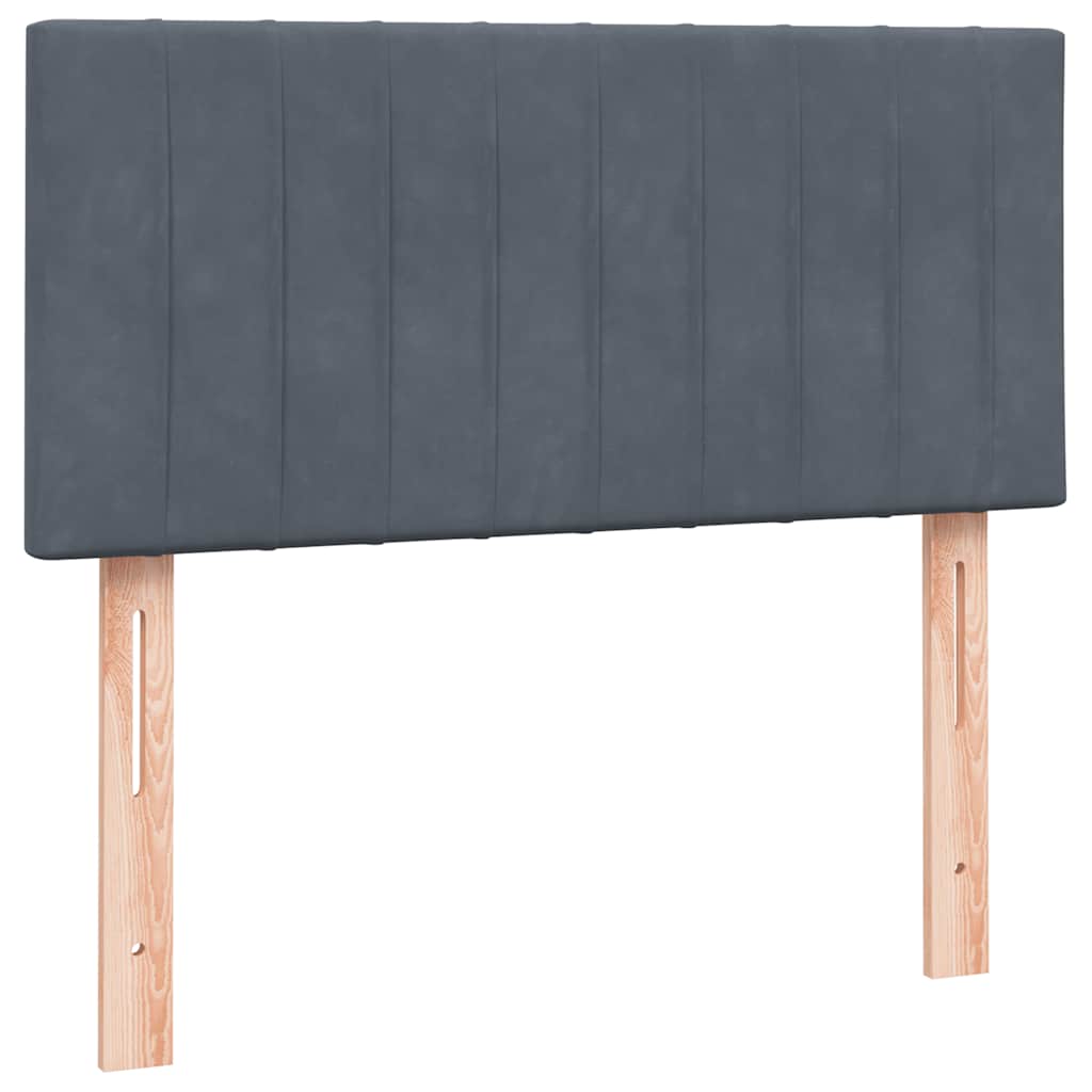 Box spring krevet s madracem tamnosivi 90x220 cm baršunasti