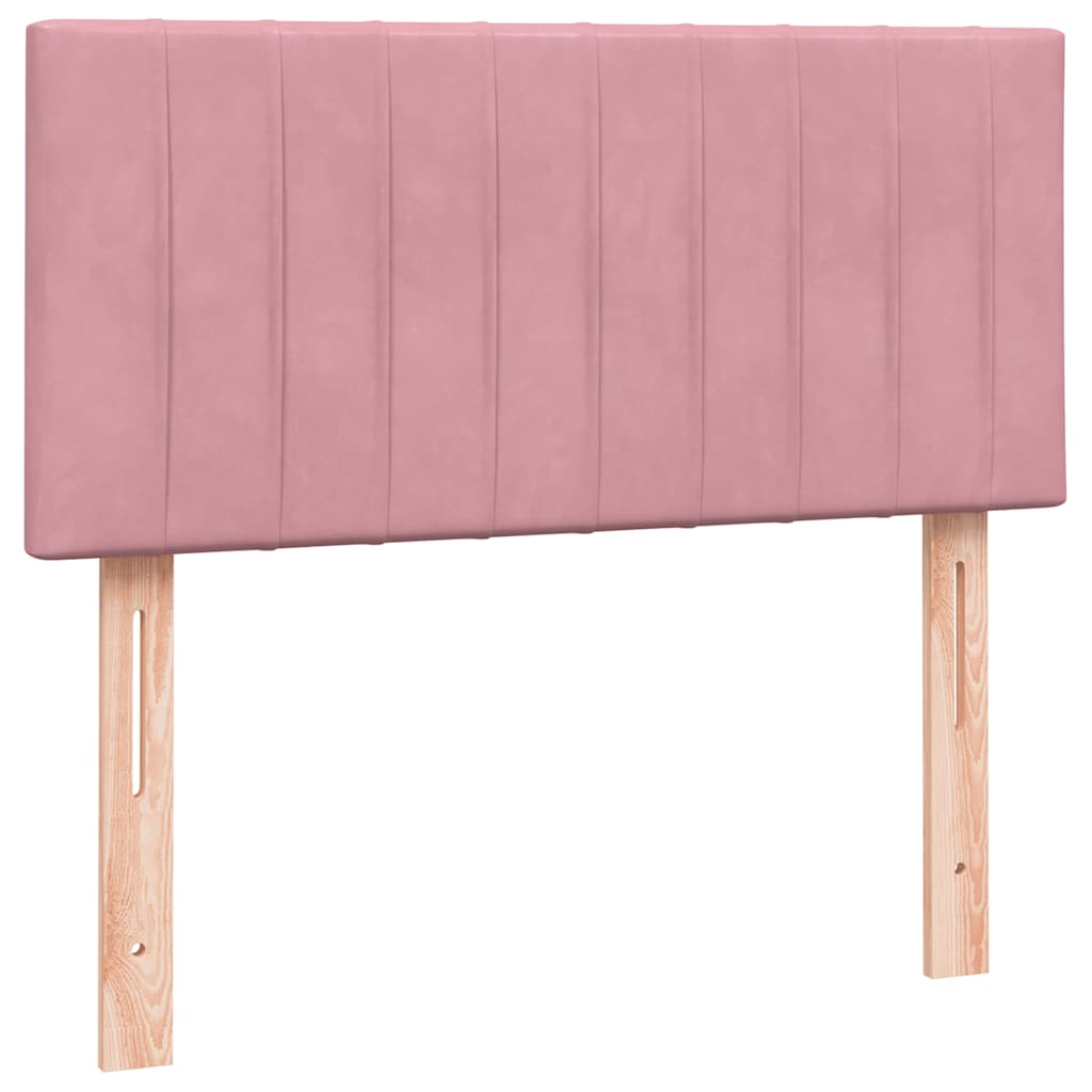 Box spring krevet s madracem ružičasti 90x220 cm baršunasti