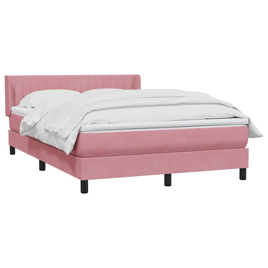 Box Spring krevet s madracem ružičasti 140x220 cm baršun