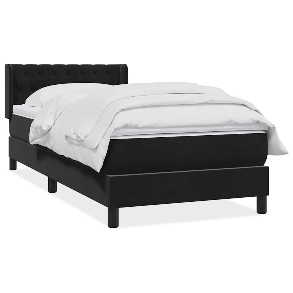 Box spring krevet s madracem crni 90x210 cm baršunasti