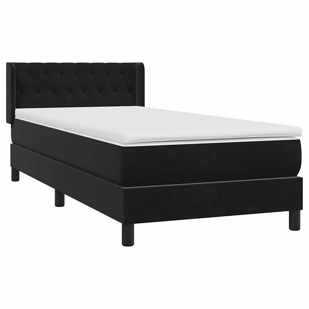 Box spring krevet s madracem crni 90x210 cm baršunasti
