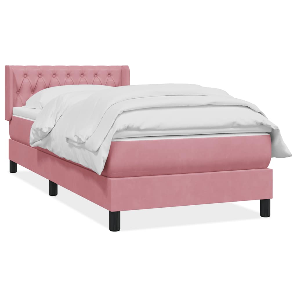 Box Spring krevet s madracem ružičasti 90x210 cm samt