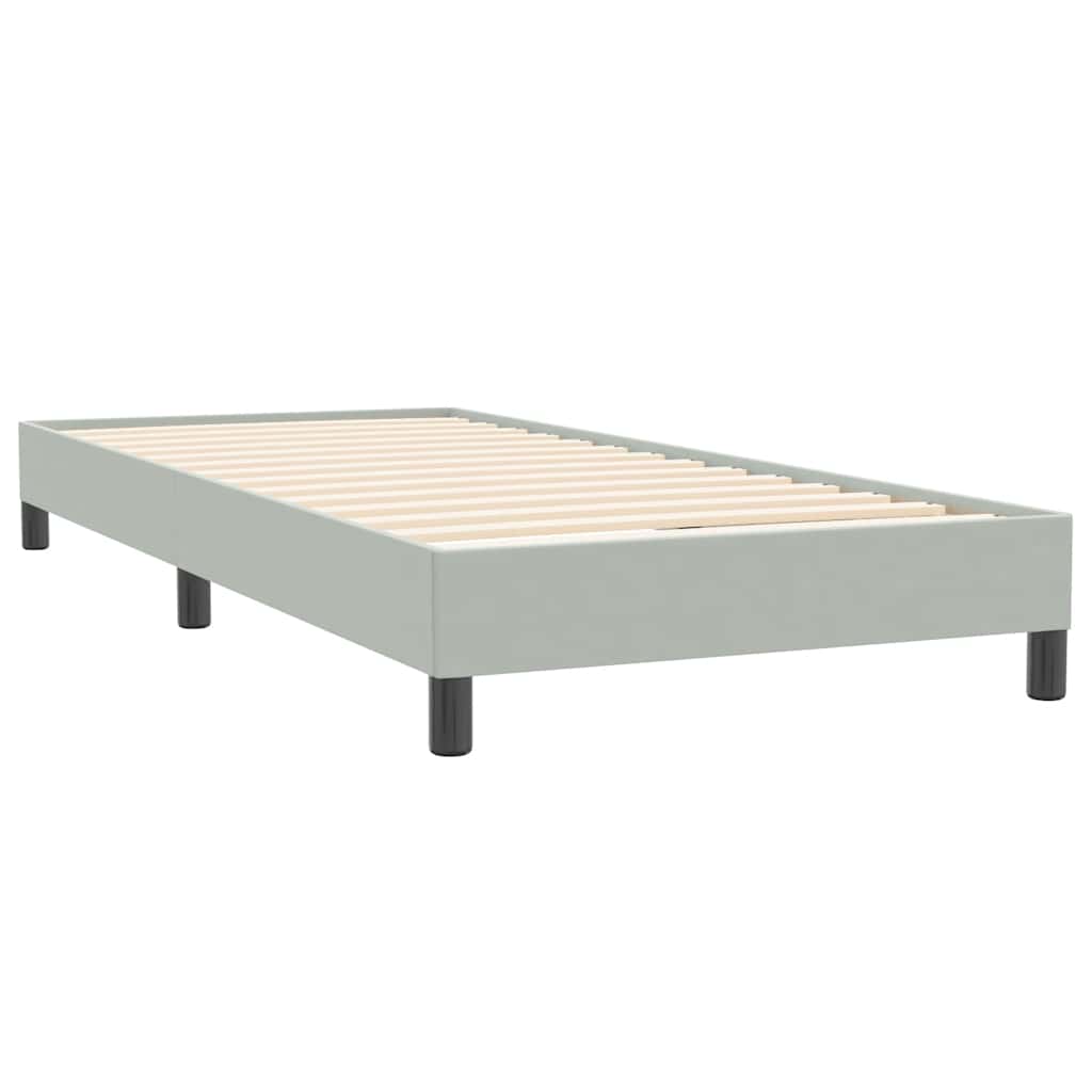 Box Spring krevet s madracem svijetlo sivi 80x220 cm samt