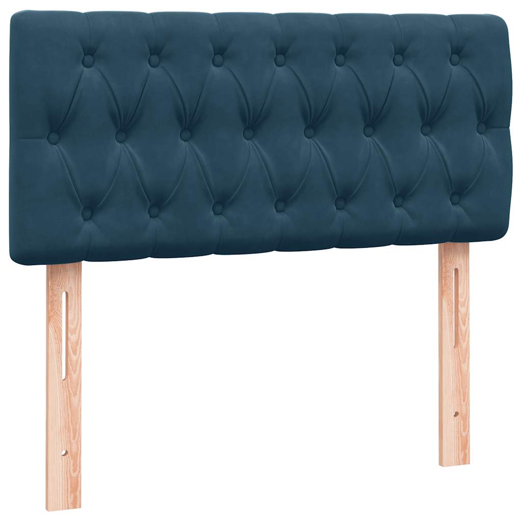 Box spring krevet s madracem tamnoplavi 80x220 cm baršunasti
