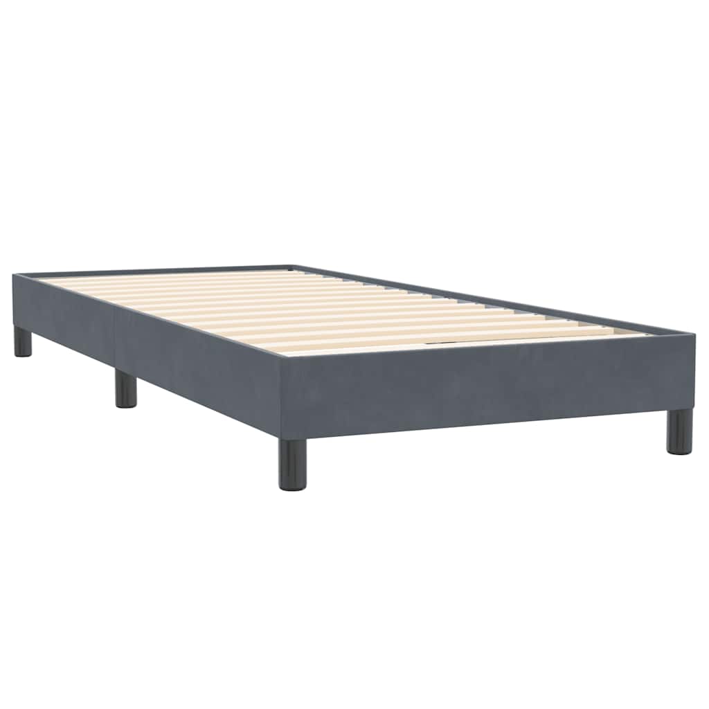 Box spring krevet s madracem tamnosivi 90x220 cm baršunasti