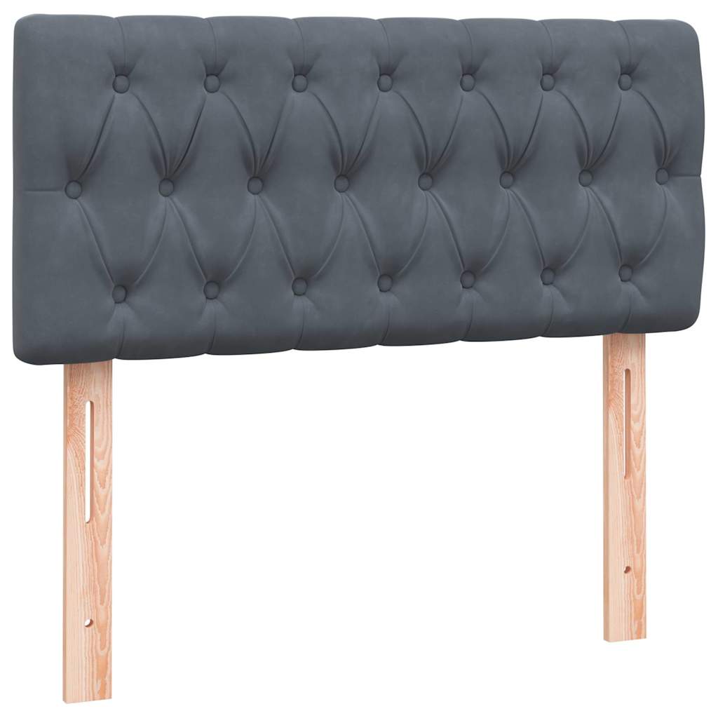Box spring krevet s madracem tamnosivi 90x220 cm baršunasti