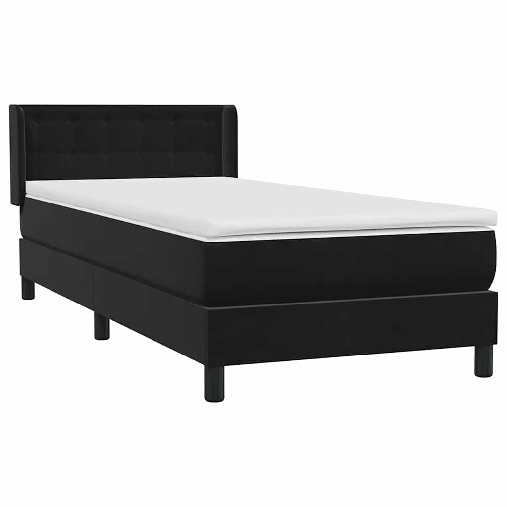 Box spring krevet s madracem crni 90x210 cm baršunasti