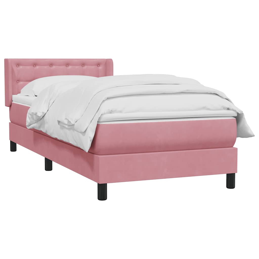 Box Spring krevet s madracem ružičasti 90x210 cm samt