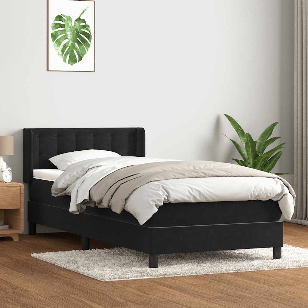 Box spring krevet s madracem crni 80 x 220 cm baršunasti