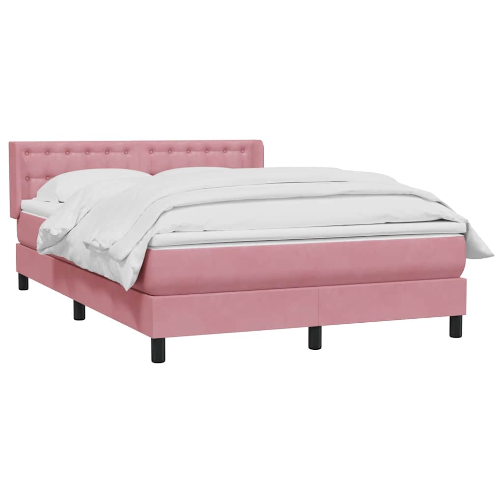 Box Spring krevet s madracem ružičasti 140x220 cm baršun