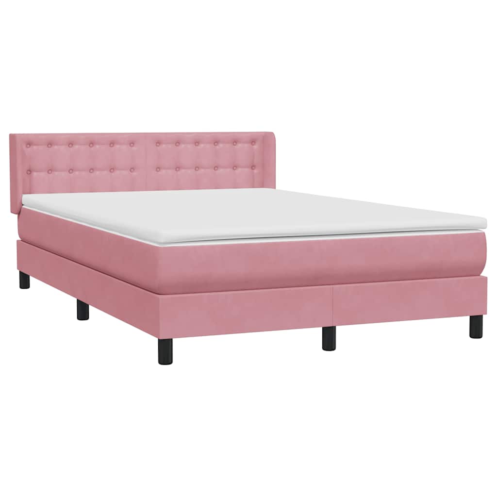 Box Spring krevet s madracem ružičasti 160x220 cm baršun