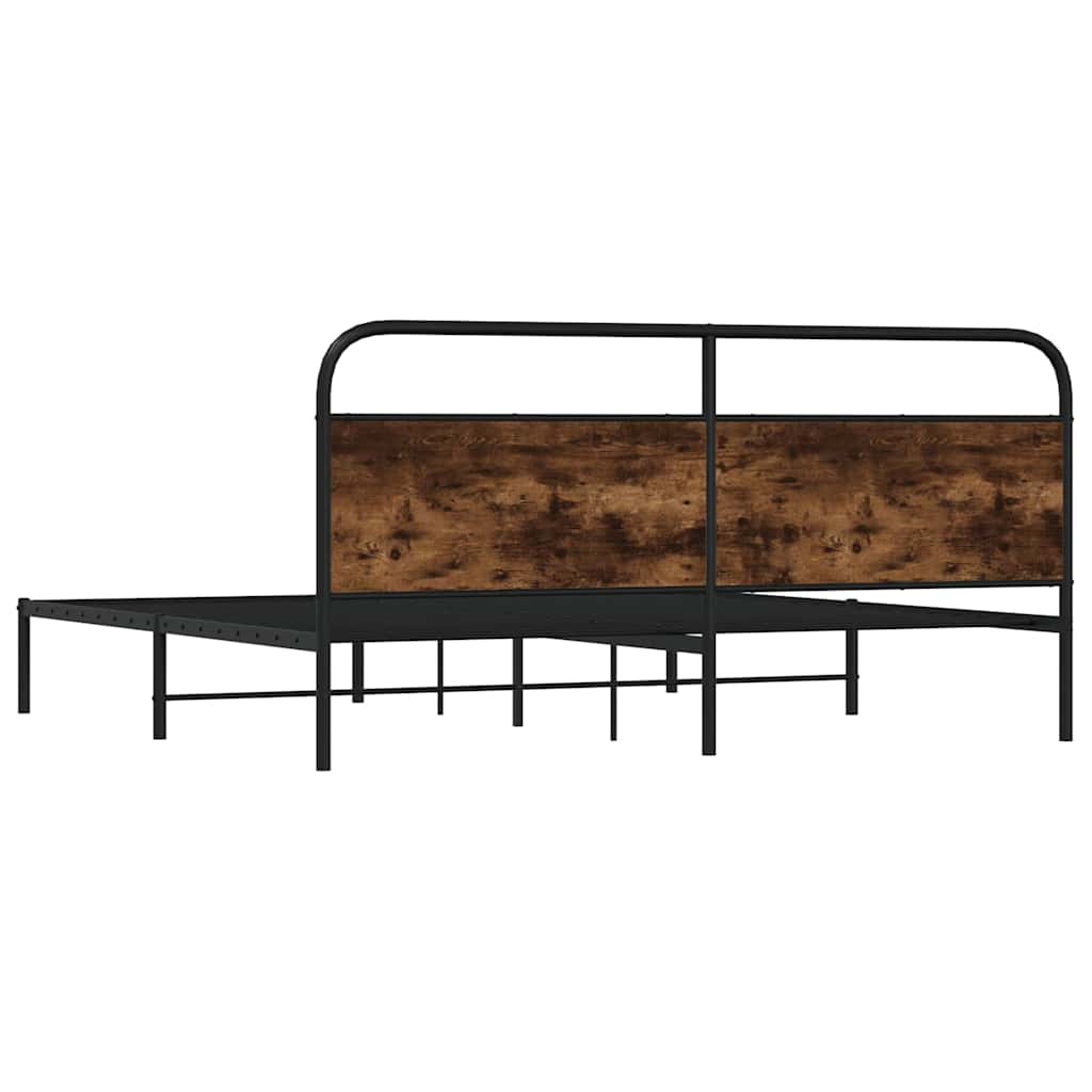 Metalni okvir kreveta bez madraca boja hrasta 200x200 cm