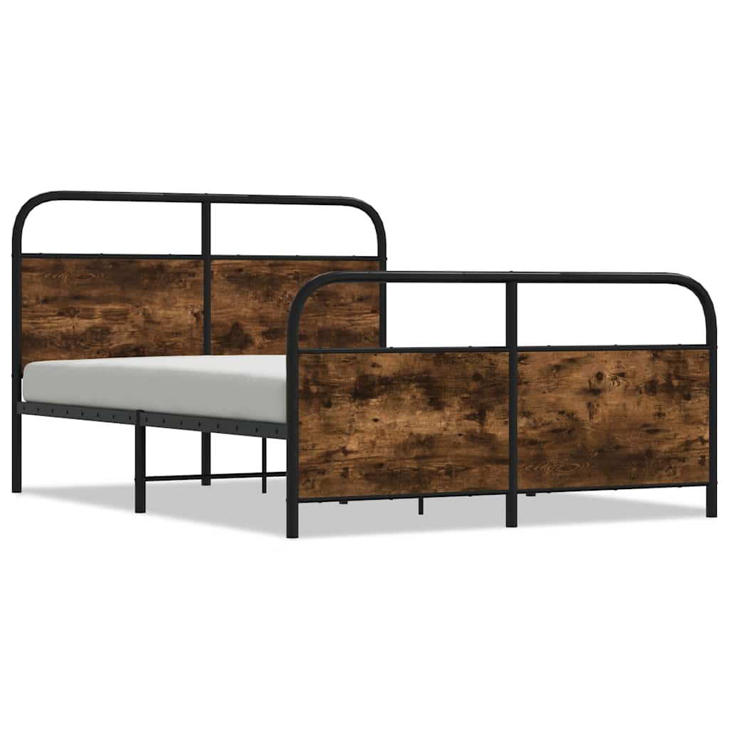 Metalni okvir kreveta bez madraca boja hrasta 140x190 cm