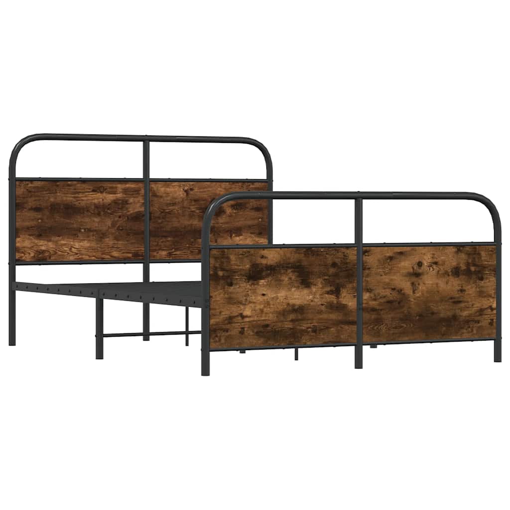 Metalni okvir kreveta bez madraca boja hrasta 140x190 cm