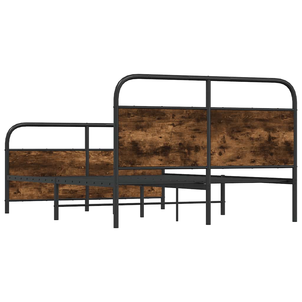 Metalni okvir kreveta bez madraca boja hrasta 140x190 cm