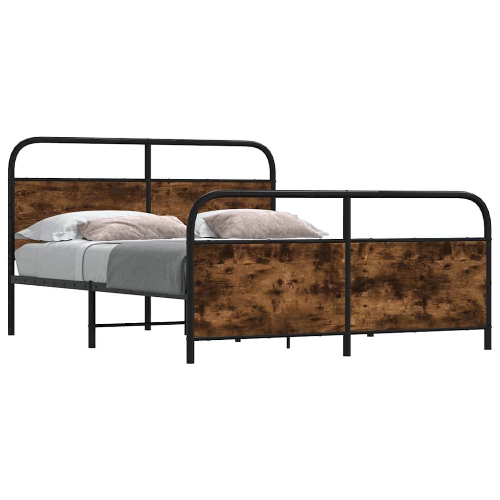Metalni okvir kreveta bez madraca boja hrasta 150 x 200 cm