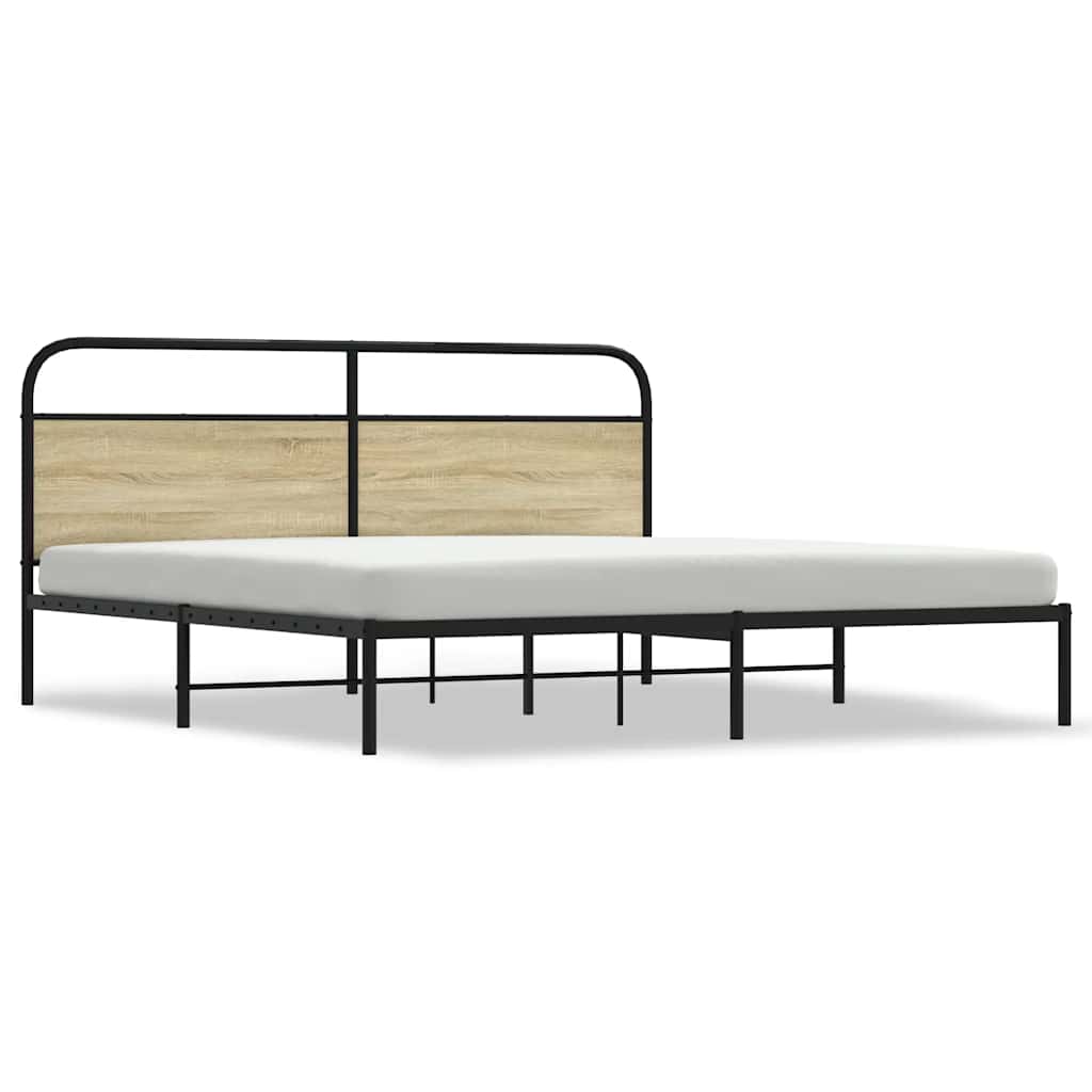 Metalni okvir kreveta bez madraca boja hrasta sonome 180x200 cm