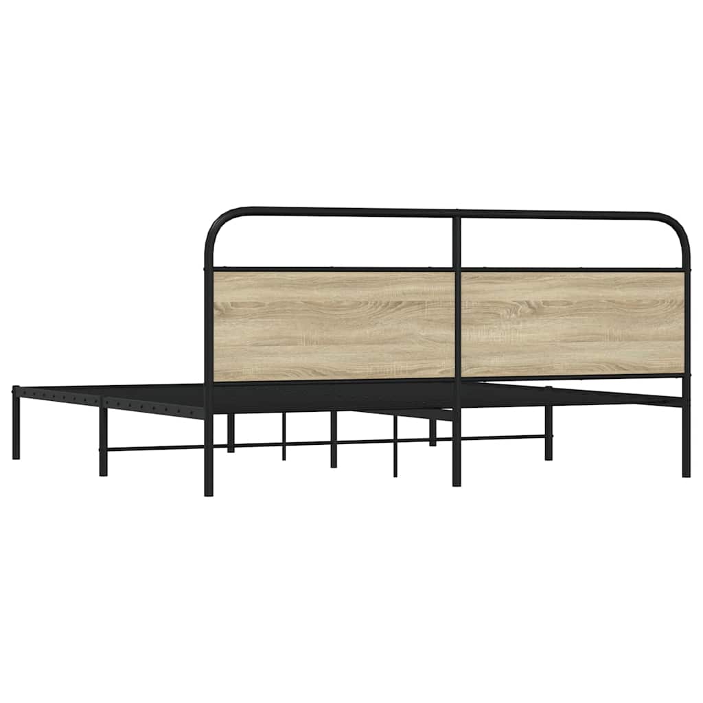 Metalni okvir kreveta bez madraca boja hrasta sonome 183x213 cm