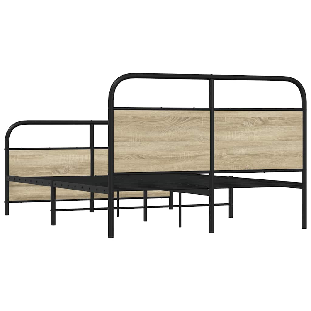 Metalni okvir kreveta bez madraca boja hrasta sonome 137x190 cm