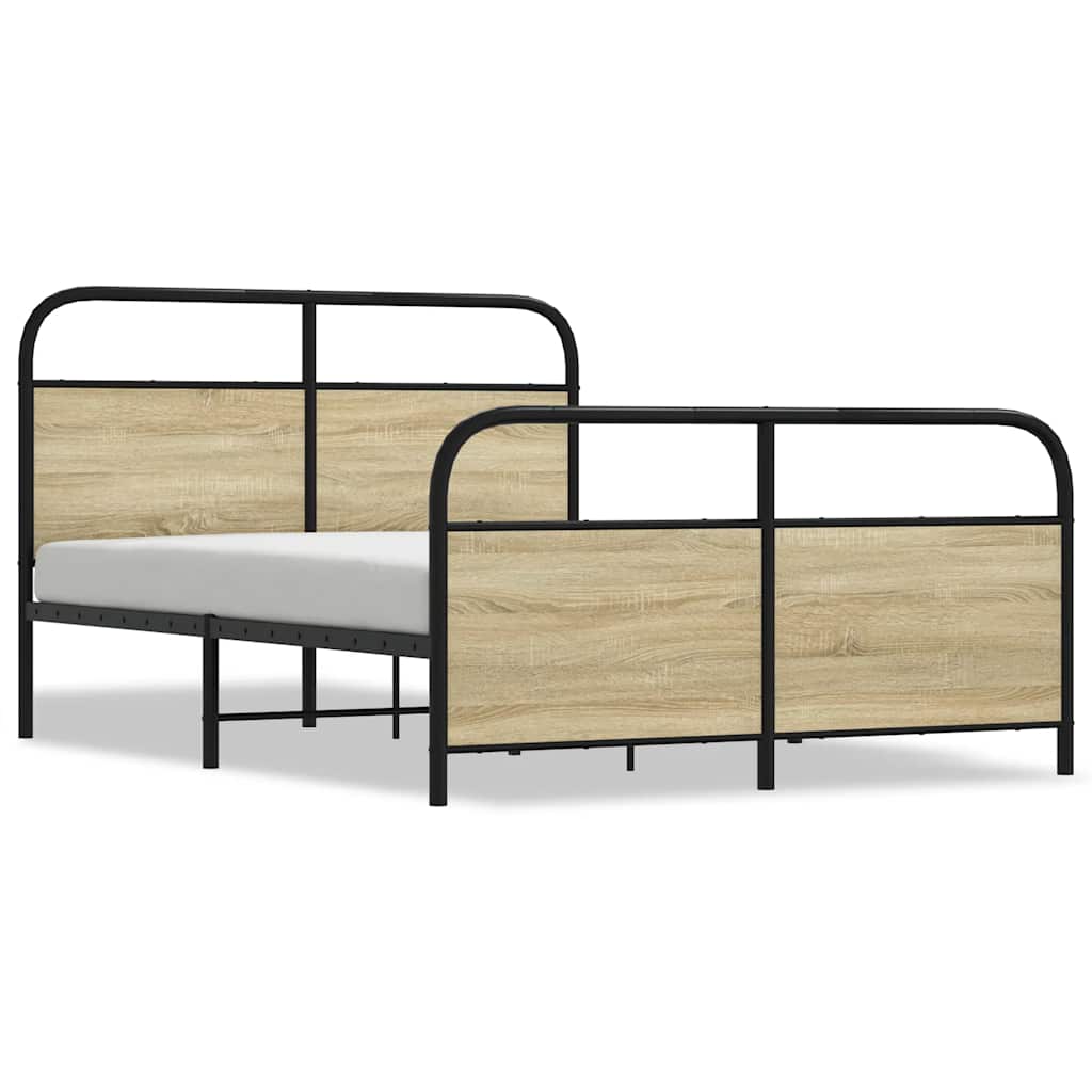 Metalni okvir kreveta bez madraca boja hrasta sonome 140x190 cm
