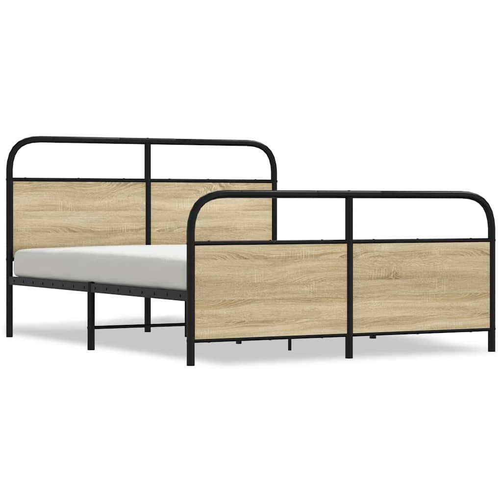 Metalni okvir kreveta bez madraca boja hrasta sonome 150x200 cm