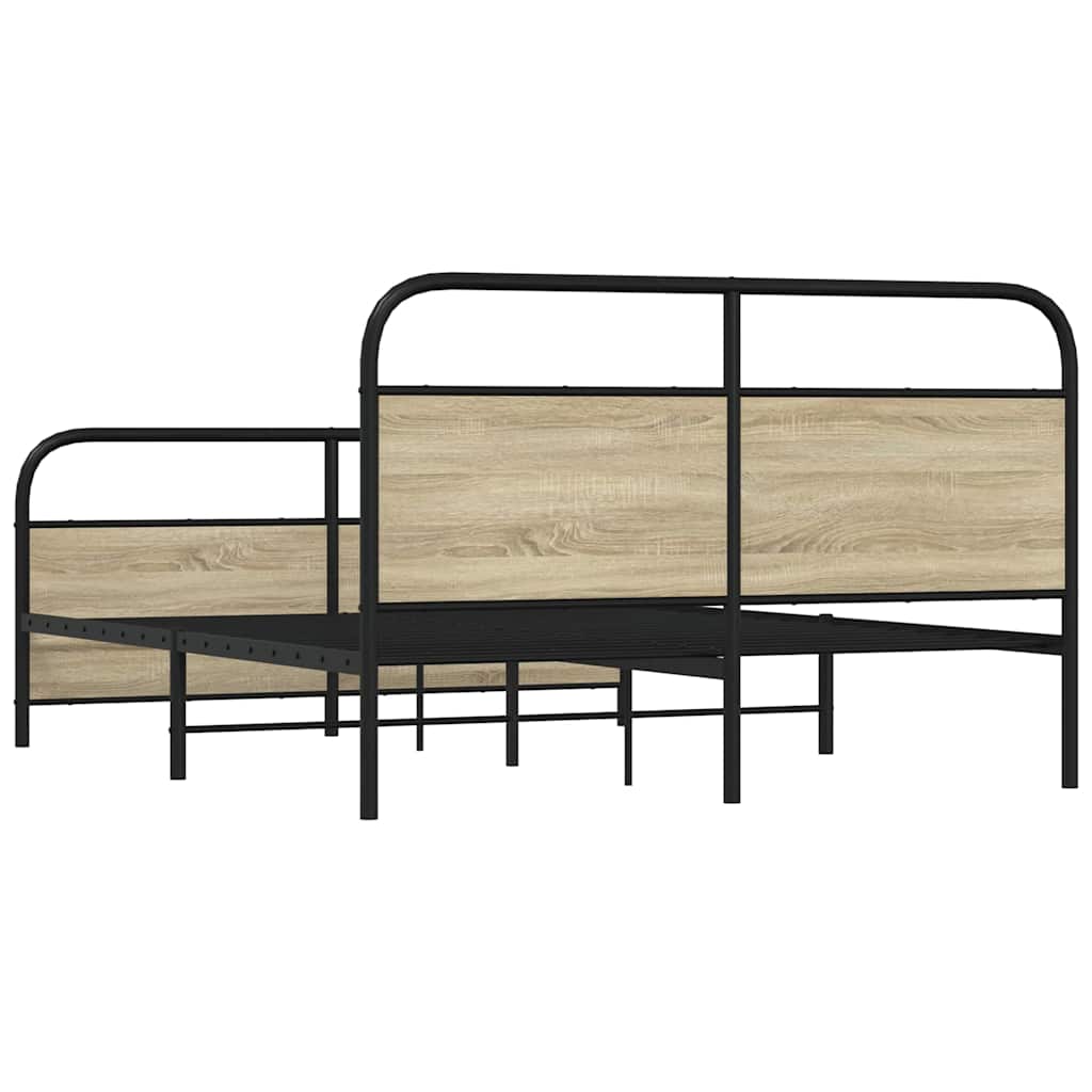 Metalni okvir kreveta bez madraca boja hrasta sonome 150x200 cm