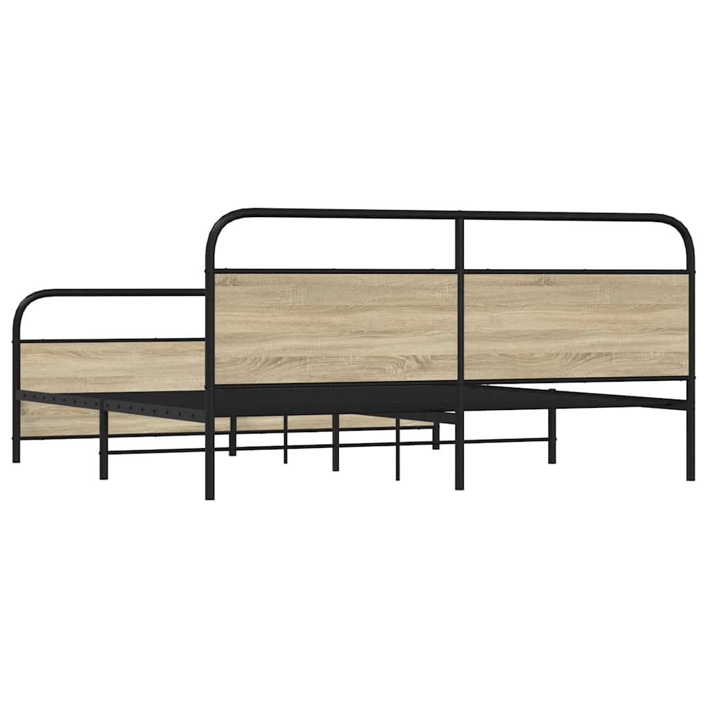 Metalni okvir kreveta bez madraca boja hrasta sonome 180x200 cm