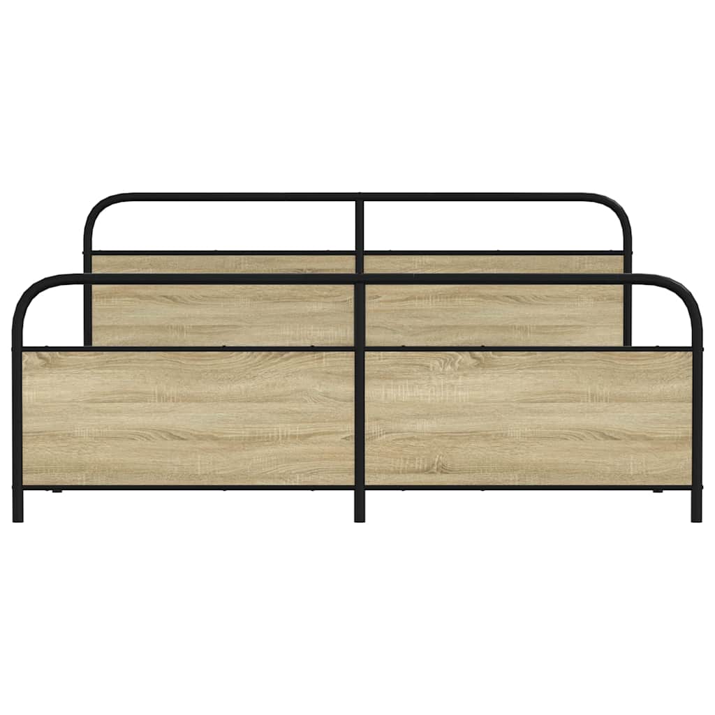 Metalni okvir kreveta bez madraca boja hrasta sonome 183x213 cm