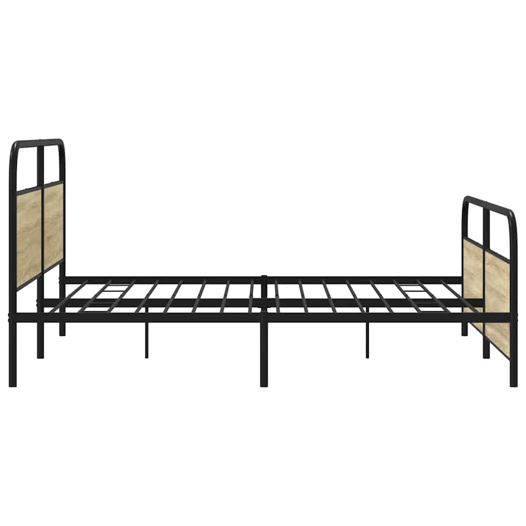 Metalni okvir kreveta bez madraca boja hrasta sonome 200x200 cm