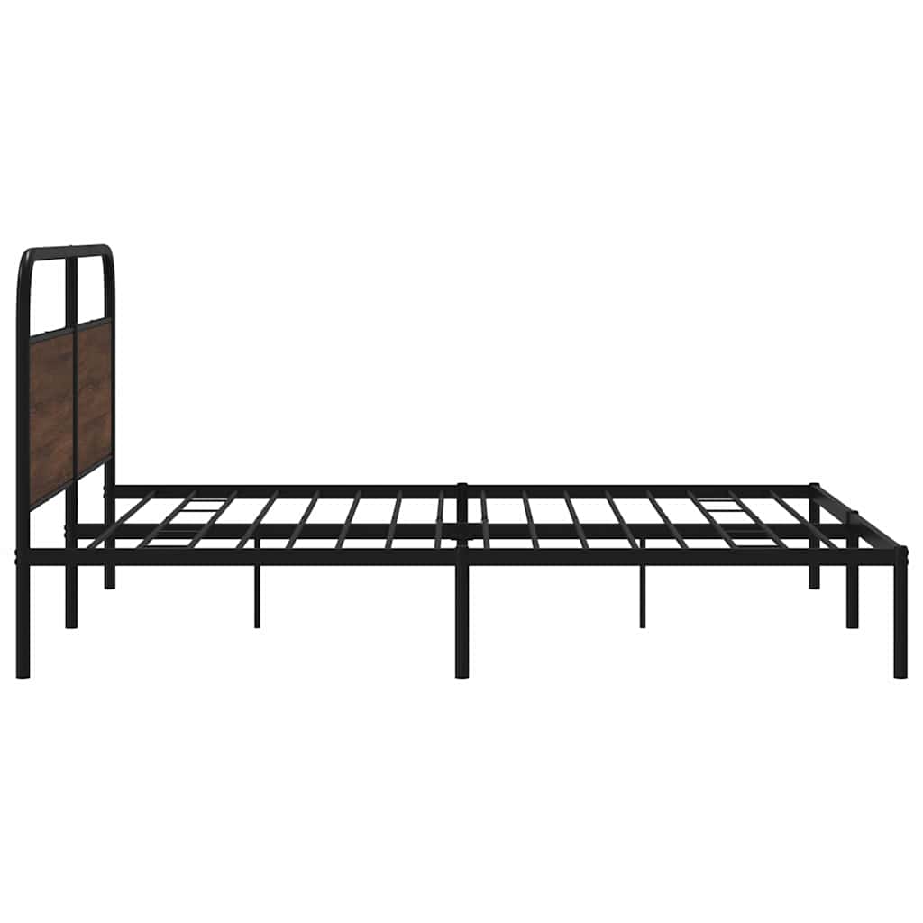 Metalni okvir kreveta bez madraca smeđa boja hrasta 193x203 cm