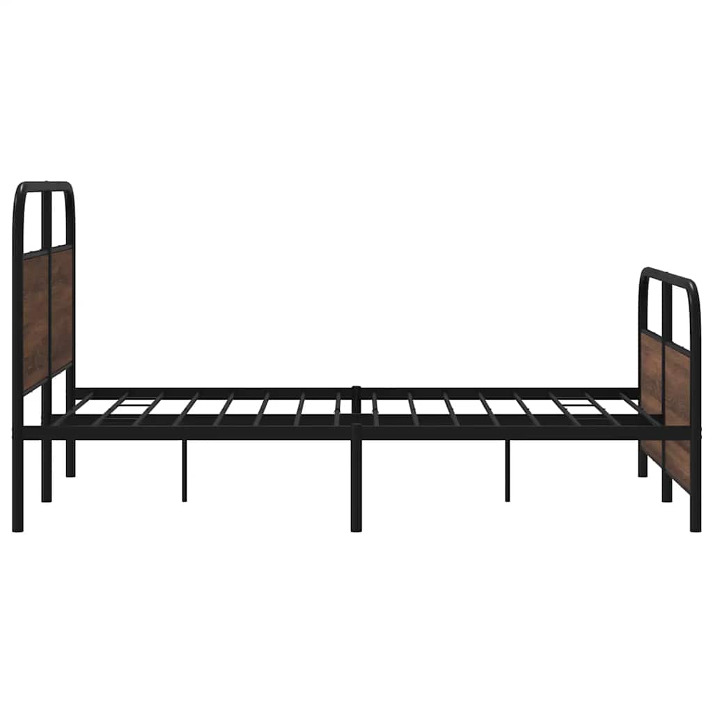 Metalni okvir kreveta bez madraca smeđa boja hrasta 140x190 cm
