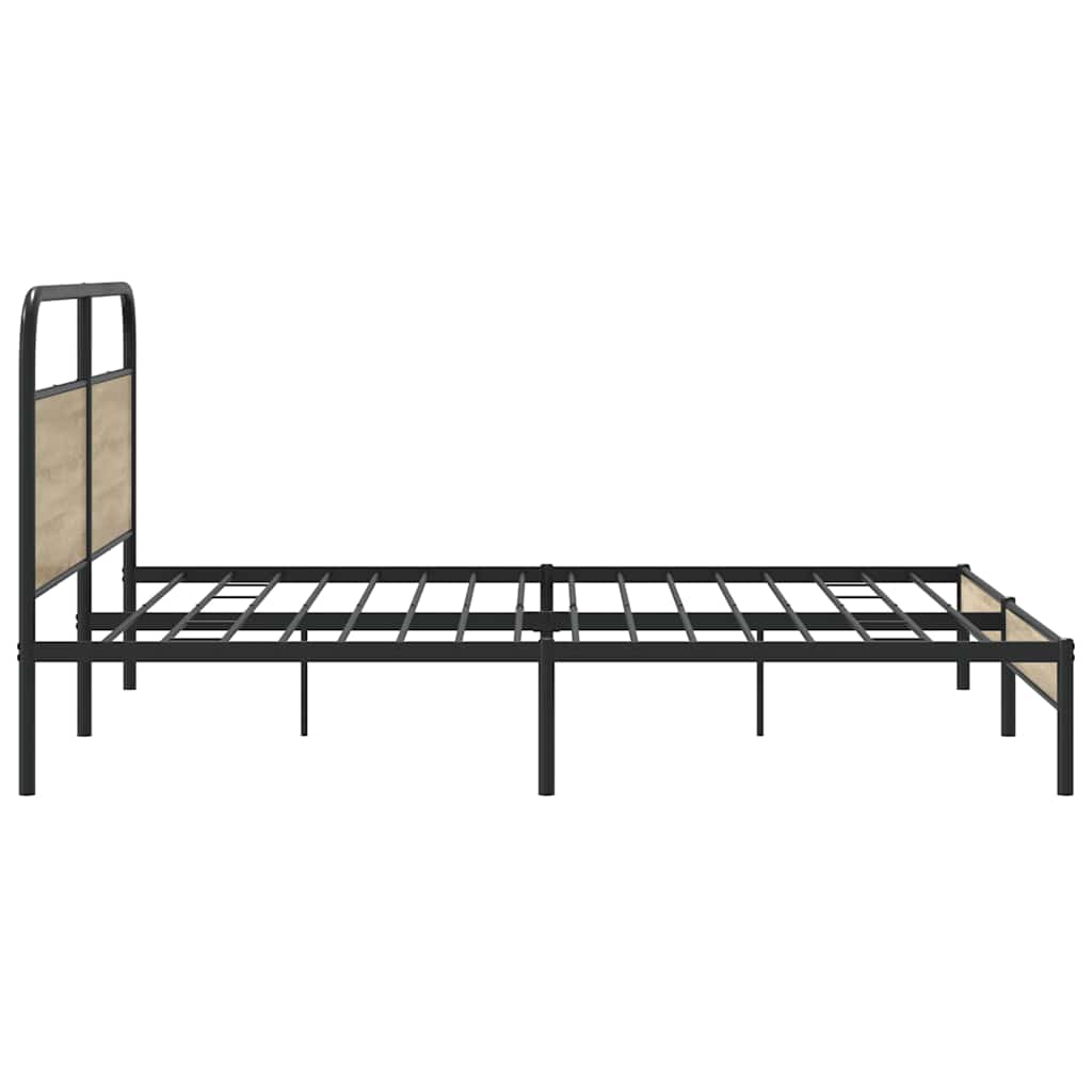 Metalni okvir kreveta bez madraca boja hrasta 183x213 cm