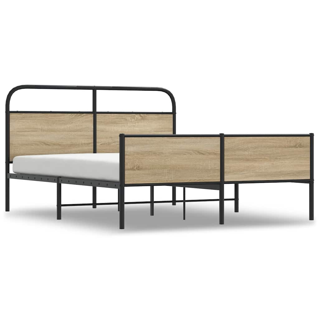 Metalni okvir kreveta bez madraca boja hrasta 160x200 cm