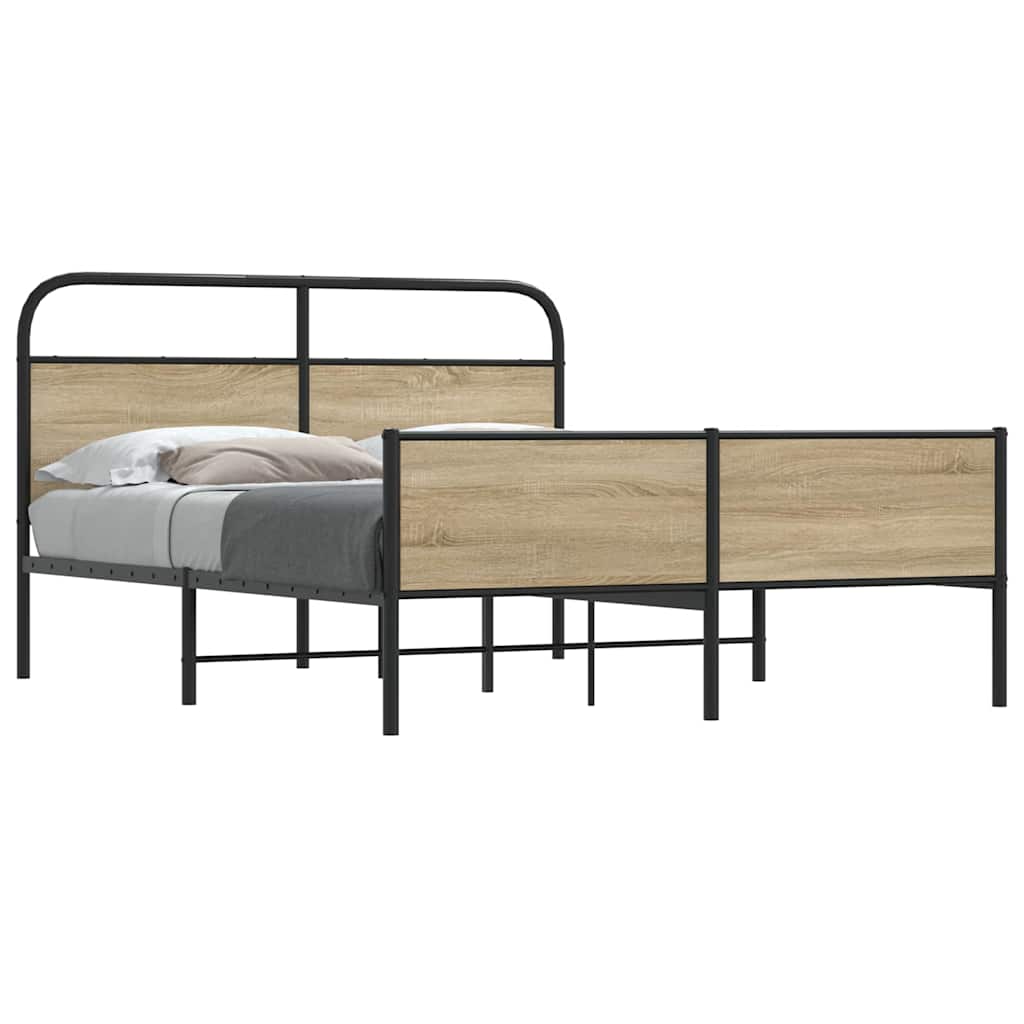 Metalni okvir kreveta bez madraca boja hrasta 160x200 cm