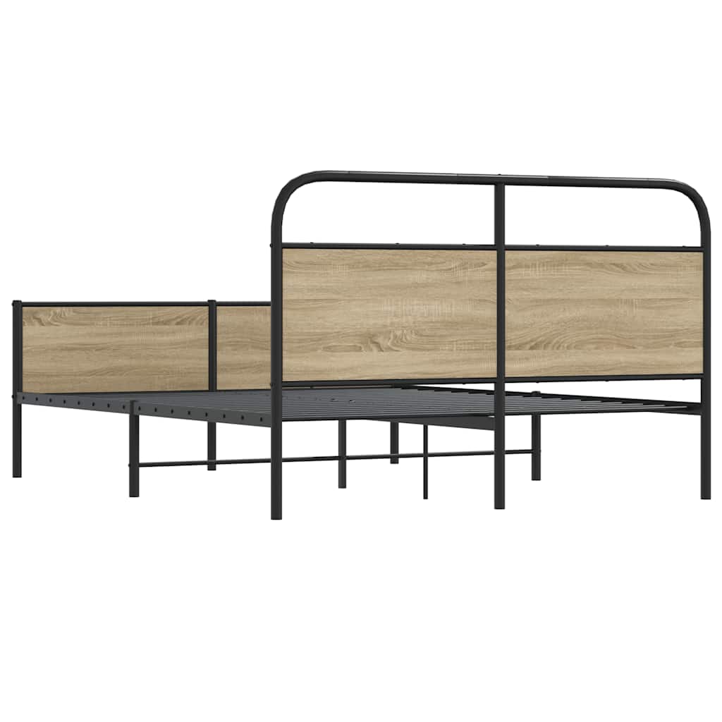 Metalni okvir kreveta bez madraca boja hrasta 180x200 cm