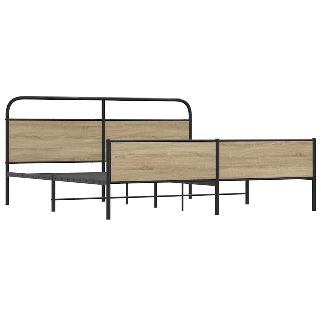 Metalni okvir kreveta bez madraca boja hrasta 150 x 200 cm