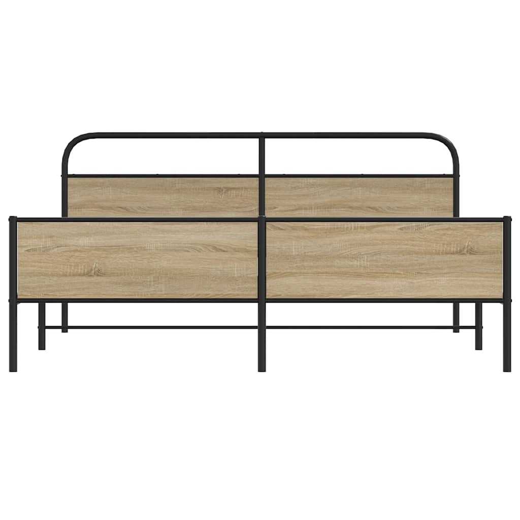 Metalni okvir kreveta bez madraca boja hrasta 150 x 200 cm