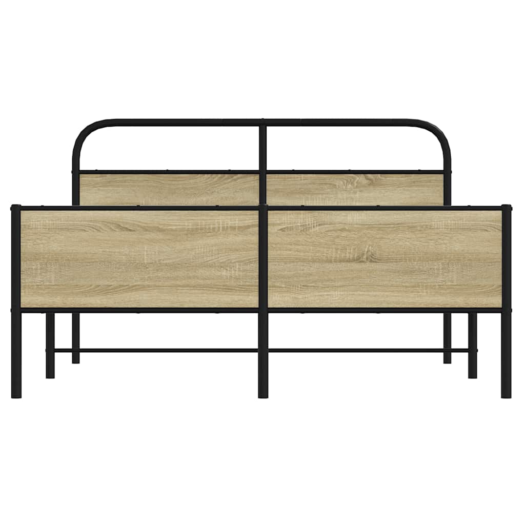 Metalni okvir kreveta bez madraca boja hrasta sonome 150x200 cm