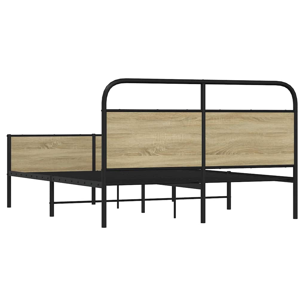 Metalni okvir kreveta bez madraca boja hrasta sonome 160x200 cm