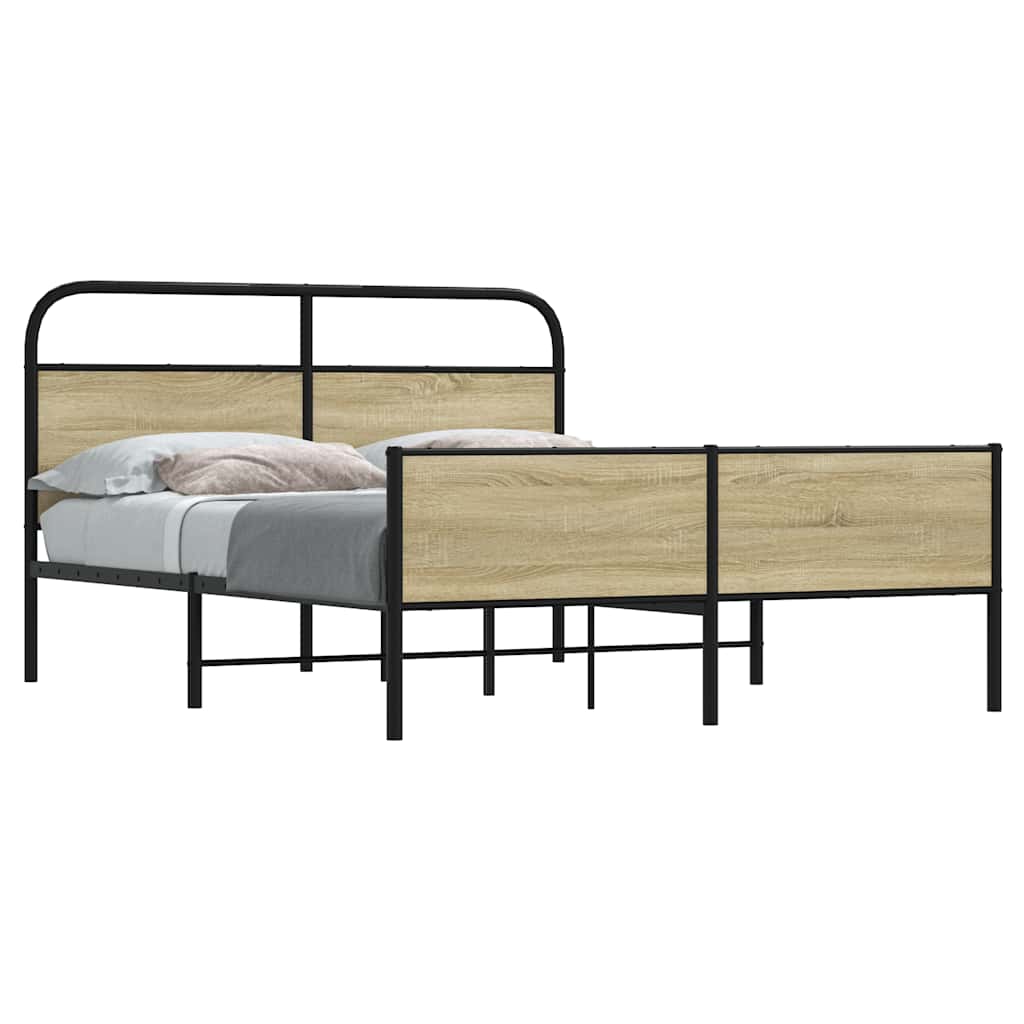 Metalni okvir kreveta bez madraca boja hrasta sonome 160x200 cm