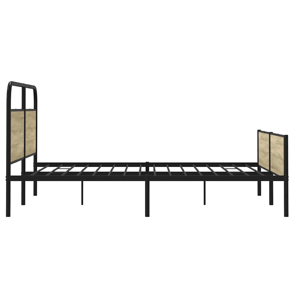 Metalni okvir kreveta bez madraca boja hrasta sonome 200x200 cm