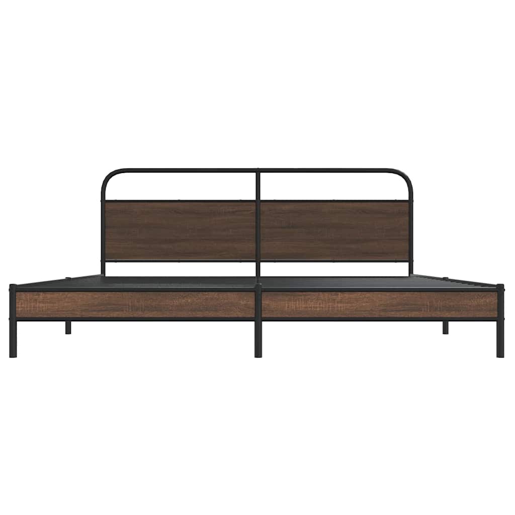 Metalni okvir kreveta bez madraca smeđa boja hrasta 180x200 cm