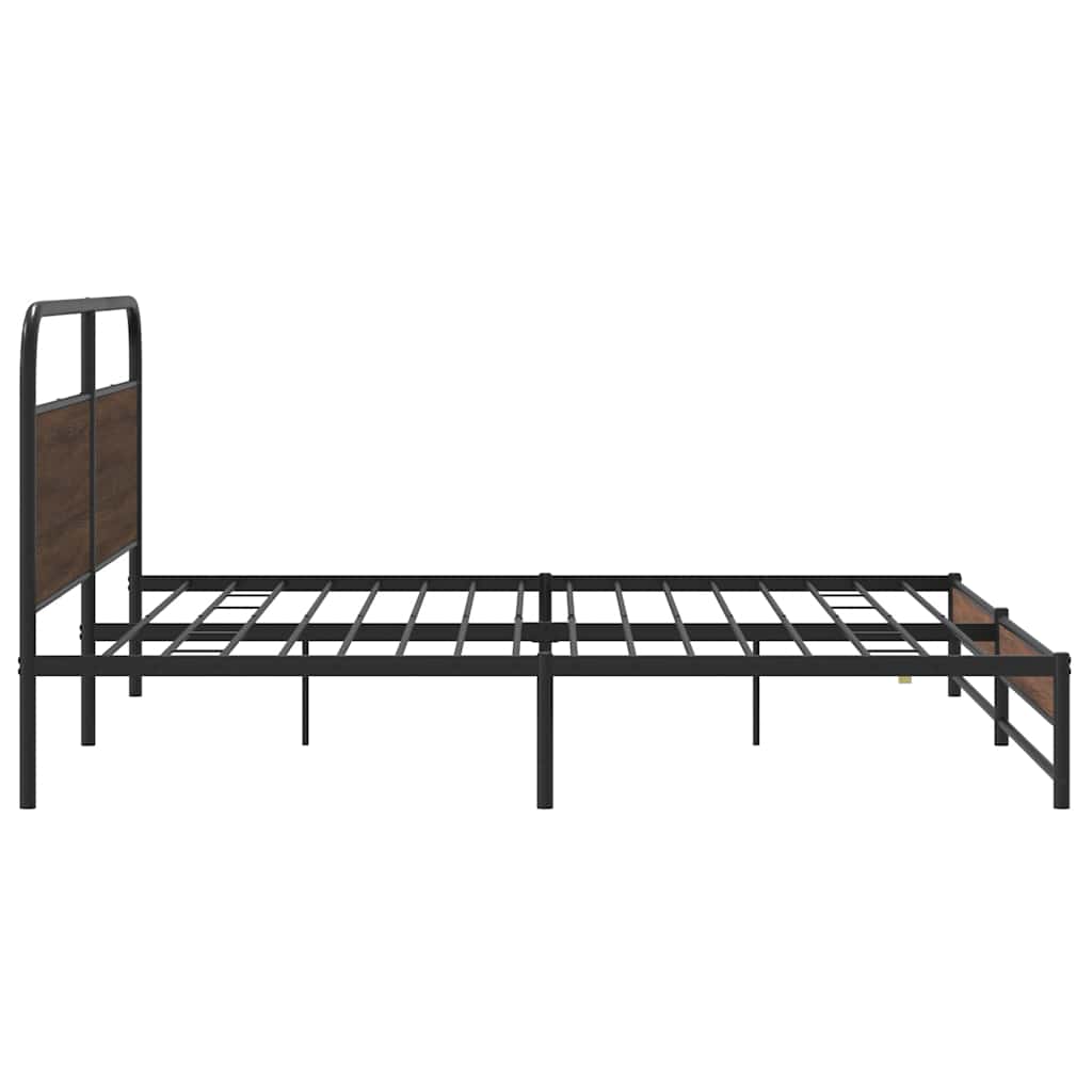 Metalni okvir kreveta bez madraca smeđa boja hrasta 183x213 cm